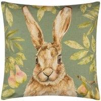 Evans Lichfield Grove Hare Polyester Filled Outdoor Cushion, Olive, 43 x 43 cm