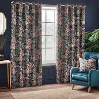 Wylder Nature Woodlands Eyelet Curtains - 2 Panels - Width x Drop - 168 x 183cm (66 x 72) - Navy