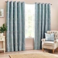 Wylder Nature Sophia Eyelet Curtain,Blue,229 x 229cm