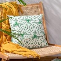 furn. Hexa Outdoor Polyester Filled Cushion, Green, 43 x 43cm