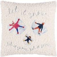 furn. Christmas Together Snow Angels Boucle Polyester Filled Cushion