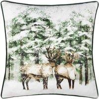 furn. Classic Reindeer Velvet Piped Polyester Filled Cushion