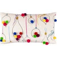 Heya Home Festive-Val Baubles Polyester Cushion,Multicolour,30 x 50cm