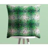 Heya Home Connie Check Cushion Cover,Green/Lilac,45 x 45cm
