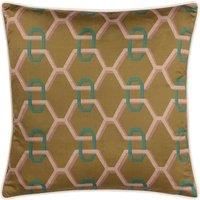 Paoletti Carnaby Chain Geometric Satin Polyester Filled Cushion