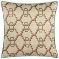Paoletti Carnaby Chain Geometric Satin Polyester Filled Cushion