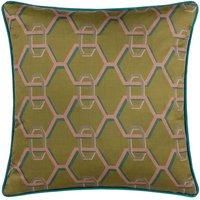 Paoletti Carnaby Chain Geometric Satin Polyester Filled Cushion