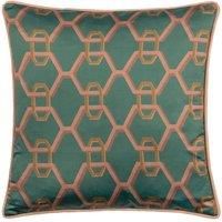 Paoletti Carnaby Chain Geometric Satin Polyester Filled Cushion