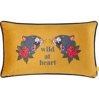 furn. Inked Wild Velvet Piped Polyester Filled Cushion
