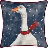 Evans Lichfield Christmas Goose Piped Polyester Filled Cushion