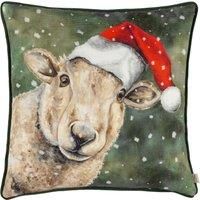 Evans Lichfield Christmas Sheep Piped Polyester Filled Cushion