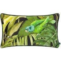 Wylder Tropics Psitta Velvet Piped Polyester Filled Cushion