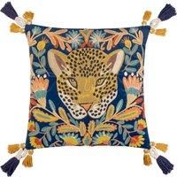 Wylder Tropics Regal Leopard Embroidered Velvet Filled Cushion