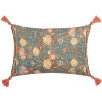 Wylder Nature Bolais Rectangular Floral Tasseled Polyester Filled Cushion