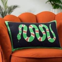 furn. Coral Snake Embroidered Polyester Filled Cushion