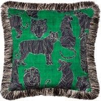 furn. Wildcat Velvet Fringed Polyester Filled Cushion