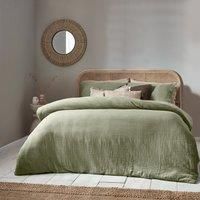 Yard Lark Muslin Cotton Super King Duvet Cover Set Eucalyptus