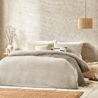 Yard Boucle Textured Double Duvet Cover Set Greige