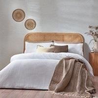 Yard Chunky Waffle 100 Cotton Double Duvet Cover Set White