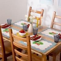 furn. Strawberry Stripes Set of 4 Indoor/Outdoor Placemats