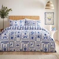 furn. Frieze Abstract Greek Symbol Duvet Cover Set - Double - Blue