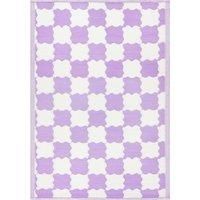 furn. Check Outdoor/Indoor 100% Recycled Rug, Lilac, 120 x 180cm