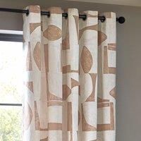 Hoem Carro Abstract Eyelet Curtains In Clay 168 X 229Cm