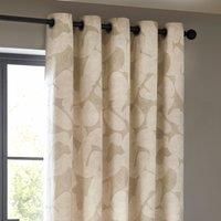 Hoem Brinn Abstract Eyelet Curtains In Natural 229 X 137Cm, Multi