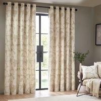 Hoem Brinn Abstract Eyelet Curtains In Natural 229 X 183Cm, Multi