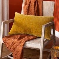 Yard Osaka Textured Chenille Polyester Filled Cushion, 40 x 60cm, Saffron