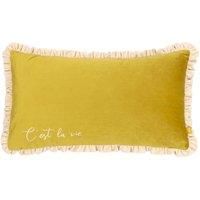 furn. Cest La Vie Embroidered Velvet Polyester Filled Cushion