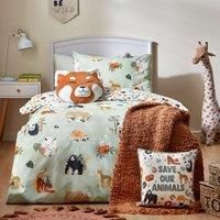 little furn. Wildlife Safari Animal Duvet Cover Set, Multi/Green