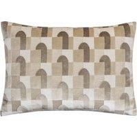 Keela Cut Velvet Boudoir Filled Cushion 35cm x 50cm Natural