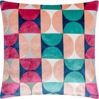 Bardot Cut Velvet Filled Cushion 50cm x 50cm Magenta Blue