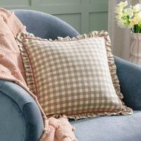 furn. Maude Gingham Cotton Piped Polyester Filled Cushion