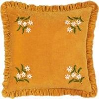 Daisy Frill Embroidered Filled Cushion 45cm x 45cm Gold