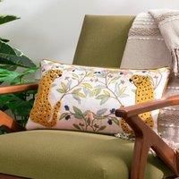 Wylder Tropics Mirrored Cheetah Embroidered Feather Filled Cushion