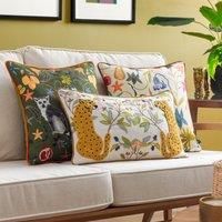 Wylder Tropics Mirrored Cheetah Embroidered Cotton Polyester Filled Cushion