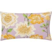 Wylder Nature Chrysantha Floral Cotton Embroidered Polyester Filled Cushion, Lilac