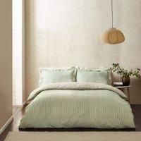 Yard Hebden Mélange Stripe 100% Cotton Duvet Cover Set, Forest