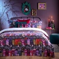 furn. Creepy Town Halloween Duvet Cover Set, Charcoal