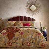 furn. Ethereal Star Abstract Celestial Duvet Cover Set, Gold Rust