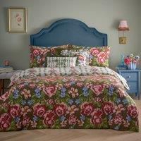furn. Feeoni Cottage Floral Duvet Cover Set, Willow Green