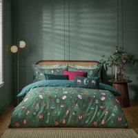 furn. Beetalis Insect Duvet Cover Set - Iridescent Beetle Cosmic Starry Night Reversible Bedding (Green - King UK Standard)