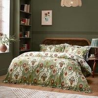 Paoletti Dawson Ikat Duvet Cover Set, Cedar Green