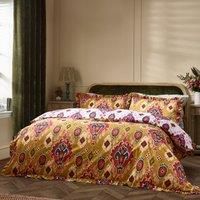 Paoletti Dawson Ikat Duvet Cover Set, Amber