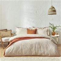 Yard Barton Gingham Check Duvet Cover Set - Natural - Single