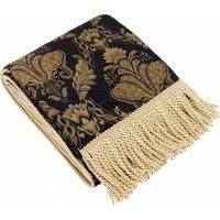 Paoletti Shiraz Traditional Jacquard Throw, Black, 130 x 170cm