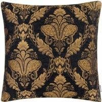 Shiraz Floral Jacquard Filled Cushion 55cm x 55cm Black