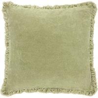 Bertie Cotton Velvet Filled Cushion 45cm x 45cm Sage
